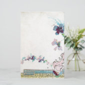 ROMANTCAエレガi̇ントウェディングフラワーパンジーホワイト 便箋 (スタンド正面)