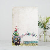 ROMANTCAエレガi̇ントウェディングフローラ、パンジーホワイト 便箋 (スタンド正面)