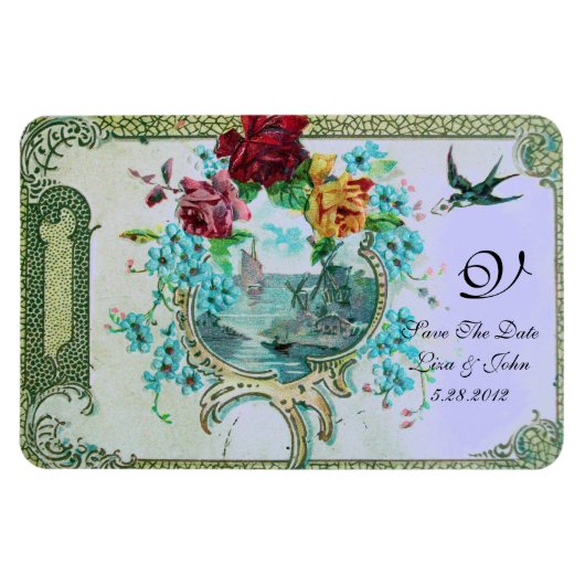 ROMANTCA i̇ 3 MONOGRAM,日付を保存 マグネット (横)