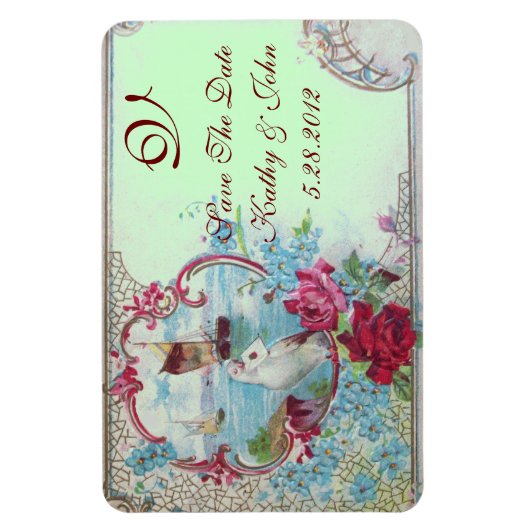 ROMANTCA MONOGRAM,Save The Date,GREEN マグネット (縦)