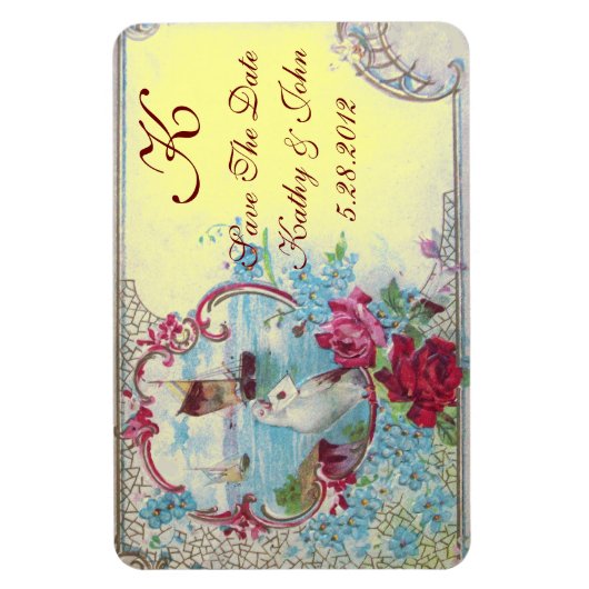 ROMANTCA MONOGRAM, Save the Date, Yellow マグネット (縦)