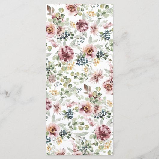 Romanticの結婚フローラエレガントヴィンテージメニュー メニュー (裏面)