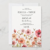 Romanticの結婚qrコードRSVP背面 招待状 (正面)