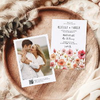 Romanticの結婚qrコードRSVP背面