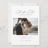 Romanticモダンの写真結婚を書き込む日付を保存 招待状 (正面)