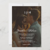 Romantic 2フォトスクリプトオーバーレイQRコード結婚s 招待状 (正面)