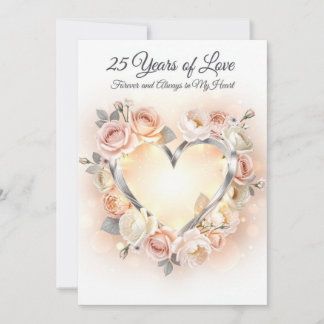 Romantic 25th Wedding Anniversary Card シーズンカード