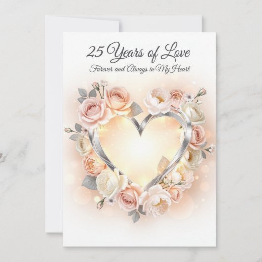 Romantic 25th Wedding Anniversary Card シーズンカード (正面)