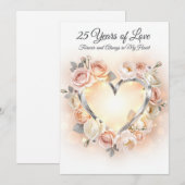 Romantic 25th Wedding Anniversary Card シーズンカード (正面/裏面)