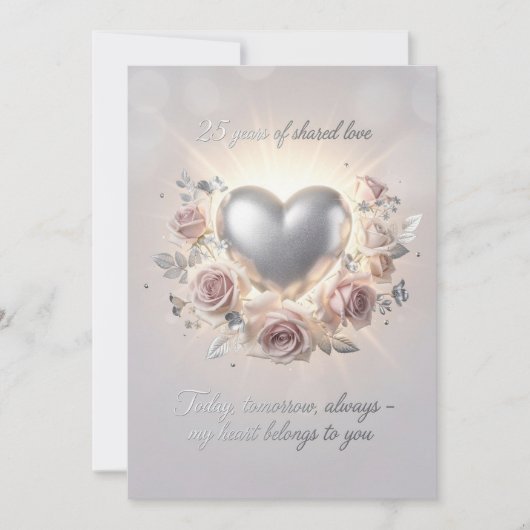 Romantic 25th Wedding Anniversary Card – Luxury  シーズンカード (正面)