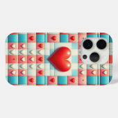 Romantic 3D Red Heart Phone Case - Pastel Mosaic  Case-Mate iPhoneケース (裏面 (横))