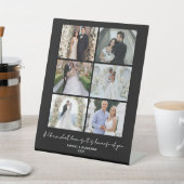 Romantic 6 Photo Collage Valentine’s Day Black 台座サイン (インサイチュ)