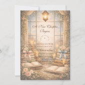 Romantic A New Chapter Bridal Shower 招待状 (正面)