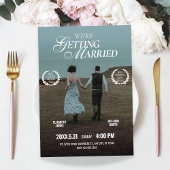 Romantic aesthetic movie poster photo wedding  招待状
