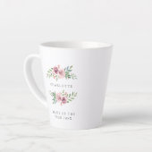 Romantic and Delicate Pink Garland for Bride カフェラテマグ (左アングル)