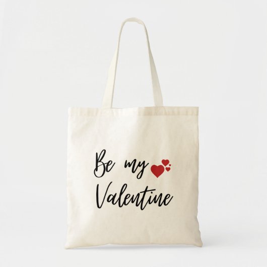 Romantic and Minimal "Be My Valentine" トートバッグ (正面)