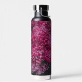 Romantic and moody Peony Floral Custom Name ウォーターボトル (左面)