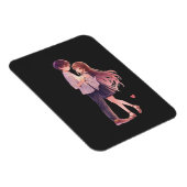 Romantic Anime Couple - Cute Aesthetic Lovers Art  マグネット (右側)