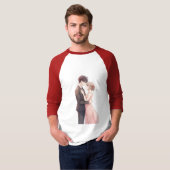 Romantic Anime Couple Embrace T-Shirt Tシャツ (正面フル)