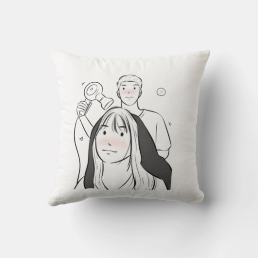 Romantic Anime Couple Pillow – Cute Love Gift  クッション (裏面)