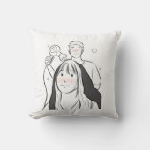 Romantic Anime Couple Pillow – Cute Love Gift  クッション (正面)
