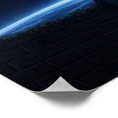 Romantic Anime Couple Sitting Under Starry Cosmos ポスター (角)