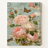 Romantic Antique Blue Floral Junk Journal   ノートブック (裏面)