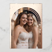  Romantic Arch Photo Frame Stained Glass Effect 箔招待状 (正面)