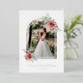 Romantic Arch Spanish Quinceañera Photo Floral 箔招待状 (立ち正面)