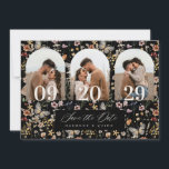 Romantic Arch Wildflower Save the Date Photo Card セーブザデート<br><div class="desc">Our save the date card features hand-painted rustic watercolor bohemian florals adorned with butterfly details for the perfect moody,  romantic boho vibe.</div>