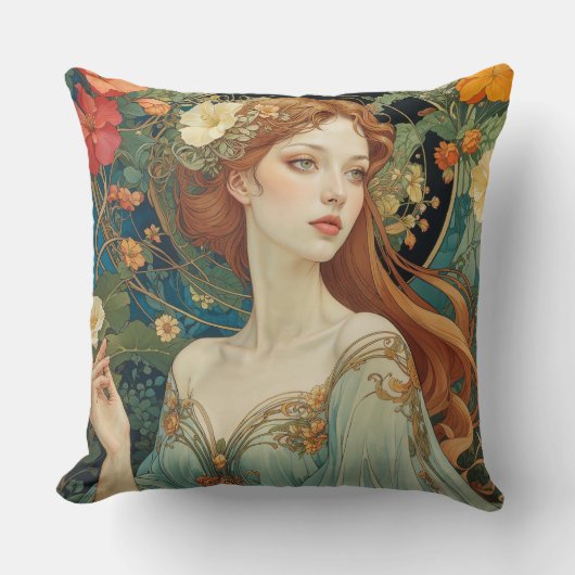 	Romantic Art Nouveau Home Accent クッション (正面)