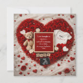 Romantic baby reveal pregnancy announcement card 案内状 (正面)