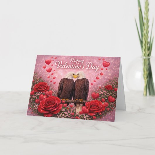 Romantic Bald Eagle Valentine’s Day: Love & Nature カード (正面)