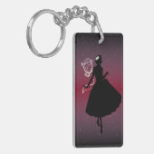 Romantic Ballerina & Rose Silhouette Acrylic– キーホルダー (正面左)