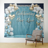 Romantic Balloons Banner Backdrop Wall Art  タペストリー (インサイチュ(横))