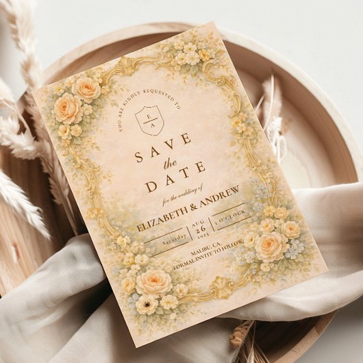 Romantic Baroque Garden Wedding セーブザデート