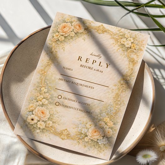 Romantic Baroque Garden Wedding 出欠カード