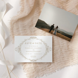 Romantic Baroque Ornate Frame Photo セーブザデート