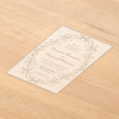 Romantic Baroque Ornate Frame Wedding アクリル招待状 (レイダウン)