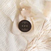 Romantic Baroque Ornate Frame Wedding ラウンドシール