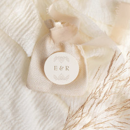 Romantic Baroque Ornate Frame Wedding ラウンドシール