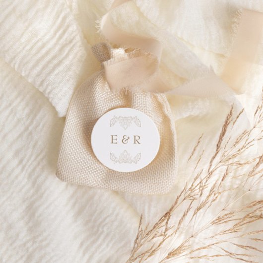 Romantic Baroque Ornate Frame Wedding ラウンドシール