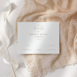 Romantic Baroque Ornate Frame Wedding 出欠カード