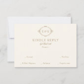 Romantic Baroque Ornate Frame Wedding 出欠カード (正面)