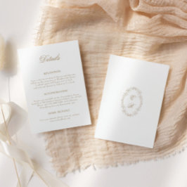 Romantic Baroque Ornate Frame Wedding Details エンクロージャーカード