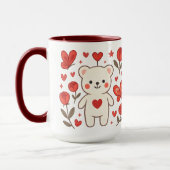 Romantic Bear Heart Ceramic Mug マグカップ (左)