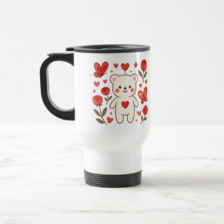 Romantic Bear Heart Travel Mug トラベルマグ