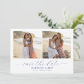 Romantic Beige Beach Photo Collage セーブザデート (スタンド正面)