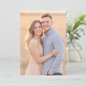 Romantic Beige Blue Photo 招待状 (スタンド正面)