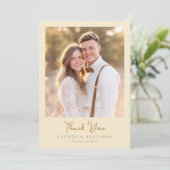 Romantic Beige Classic Photo サンキューカード (スタンド正面)